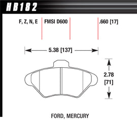 HAWK BRAKE HB182F660 - Performance Street Brake Pads (4) image