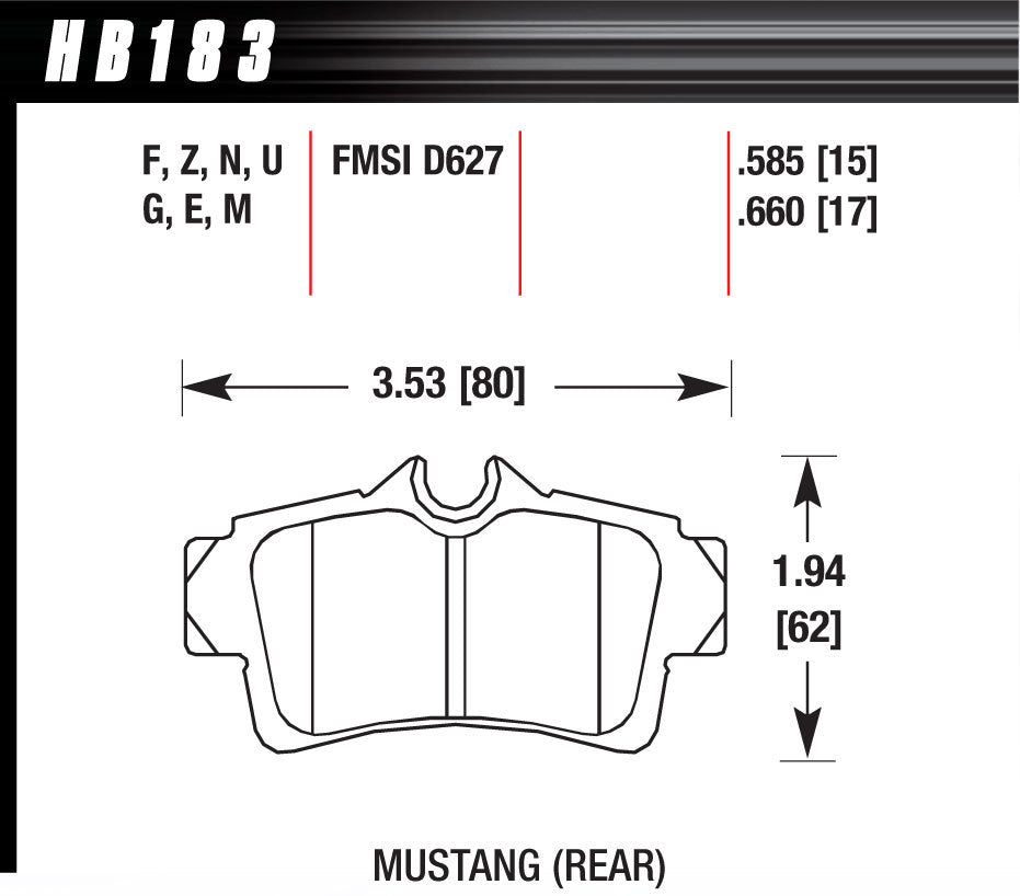 HAWK BRAKE HB183F660 - Performance Street Brake Pads (4) image