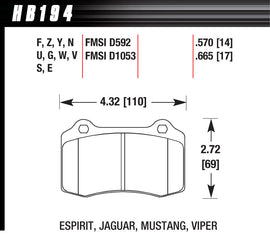 HAWK BRAKE HB194F570 - Performance Street Brake Pads image