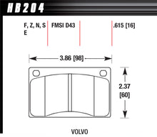 Load image into Gallery viewer, HAWK BRAKE HB204N615 - Brake Pads Volvo Front HP Plus image