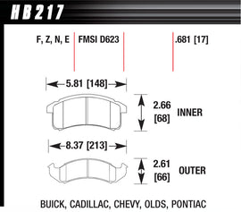 HAWK BRAKE HB217F681 - Performance Street Brake Pads (4) image