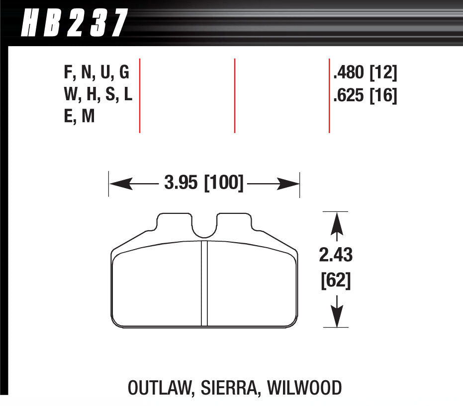 HAWK BRAKE HB237M625 - DL Bridgebolt-Black  image