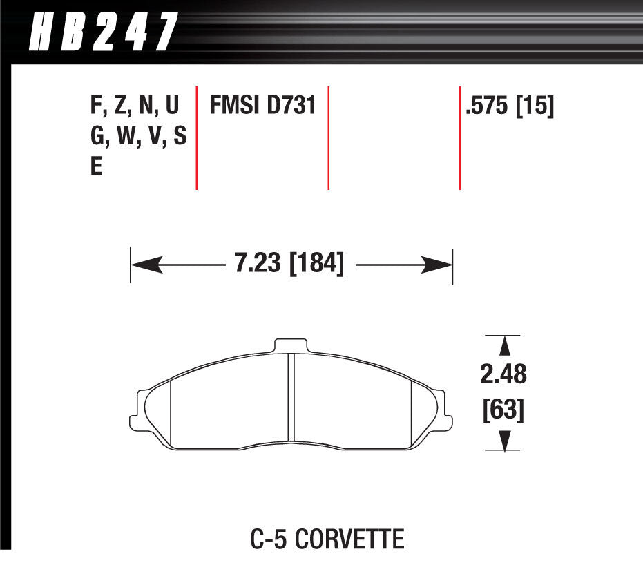 HAWK BRAKE HB247N575 - Performance Street Brake Pads (4) image