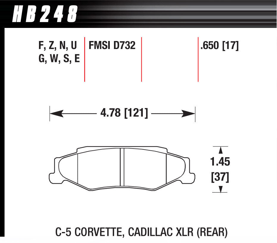 HAWK BRAKE HB248F650 - Performance Street Brake Pads (4) image