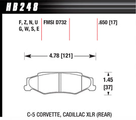 HAWK BRAKE HB248N650 - Performance Street Brake Pads (4) image