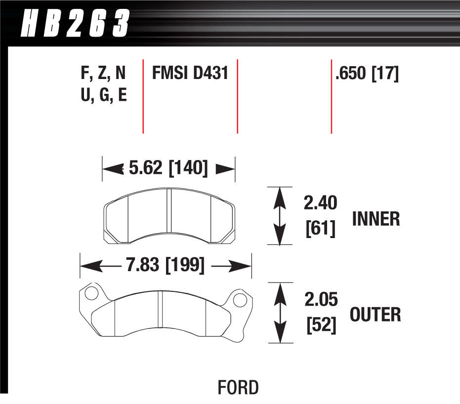 HAWK BRAKE HB263F650 - Performance Street Brake Pads (4) image