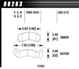 HAWK BRAKE HB263F650 - Performance Street Brake Pads (4) image