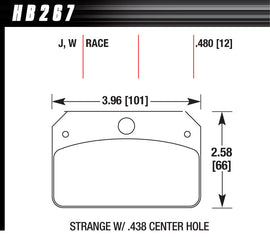 HAWK BRAKE HB267J480 - Brake Pads Rear Strange w/.437 Center Hole DR-97 image