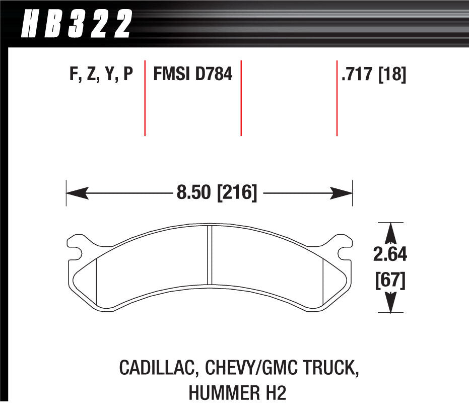 HAWK BRAKE HB322P717 - Performance Street Brake Pads (4) image