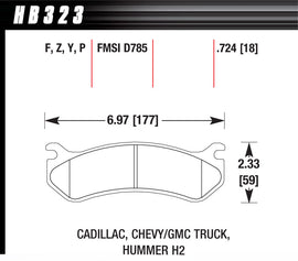 HAWK BRAKE HB323Z724 - Performance Street Brake Pads (4) image