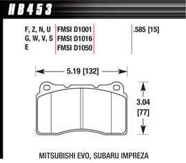 HAWK BRAKE HB453N585 - Performance Street Brake Pads (4) image