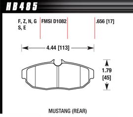 HAWK BRAKE HB485G656 - Brake Pad Set 05 Mustang Rear DTC70 image