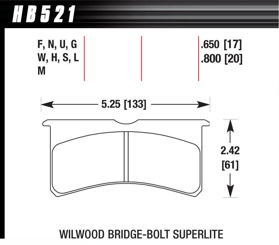 HAWK BRAKE HB521G800 - SL Bridgebolt DTC-60  image