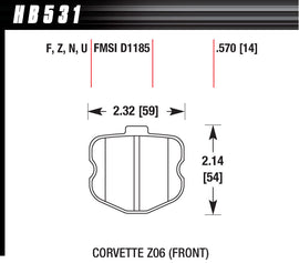 HAWK BRAKE HB531Z570 - 2006 Corvette ZO6 Perf Ceramic image