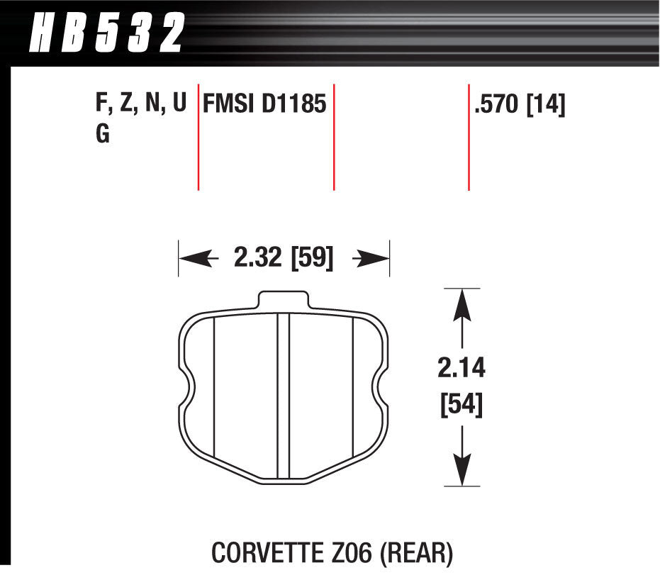 HAWK BRAKE HB532F570 - 2006 Corvette ZO6 HPS  image
