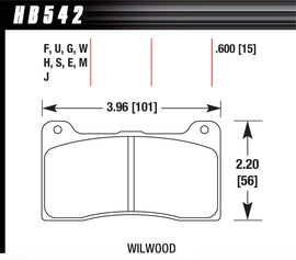 HAWK BRAKE HB542G600 - Brake Pad Billet DynaPro Narrow DTC-60 image