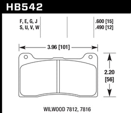 HAWK BRAKE HB542V.490 - Brake Pad DT-50 7812 / 7816 image