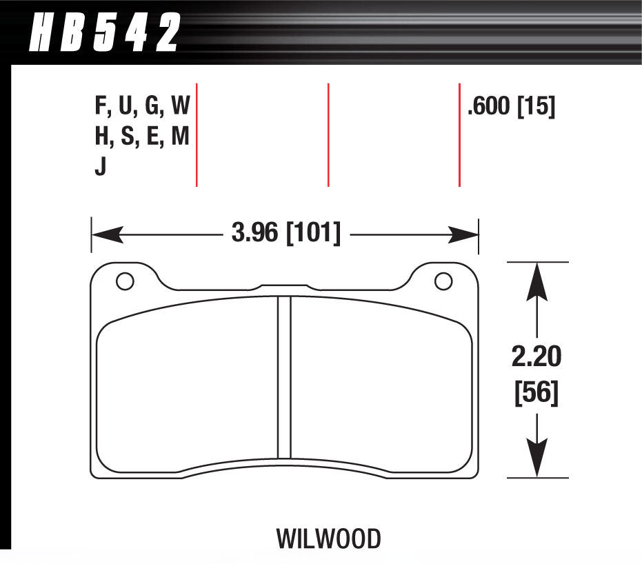 HAWK BRAKE HB542W600 - Brake Pad Billet DynaPro Narrow DTC-30 image