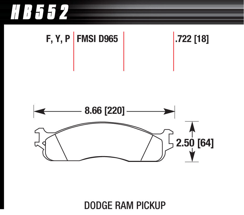 HAWK BRAKE HB552P722 - Performance Street Brake Pad (4) image
