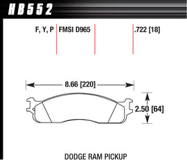 HAWK BRAKE HB552P722 - Performance Street Brake Pad (4) image