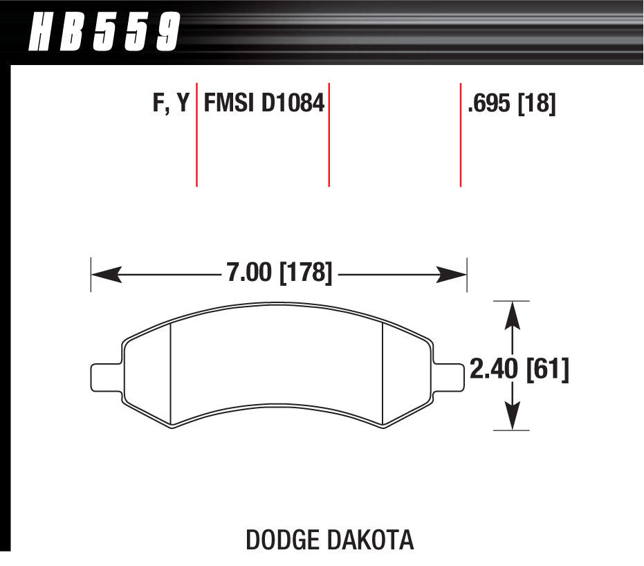 HAWK BRAKE HB559F695 - Performance Street Brake Pads (4) image