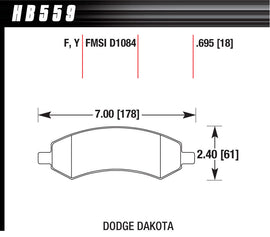 HAWK BRAKE HB559F695 - Performance Street Brake Pads (4) image