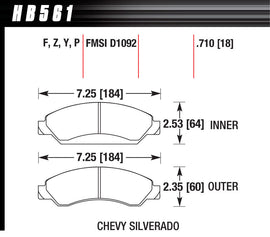 HAWK BRAKE HB561Y710 - Performance Street Brake Pads (4) image