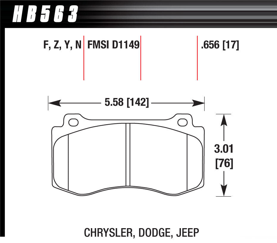 HAWK BRAKE HB563F656 - Performance Street Brake Pads (4) image