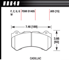 HAWK BRAKE HB649Z605 - Brake Pads GM / Dodge Front Ceramic image