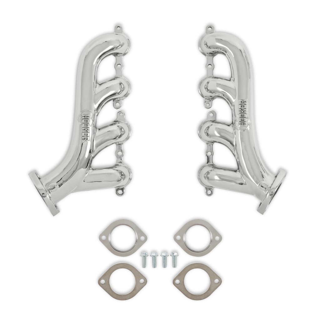 HOOKER 8503-1HKR - Exhaust Manifold Set GM LS Swap Cast SS Polished image