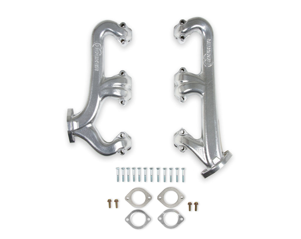 HOOKER 8525-1HKR - Exhaust Manifold Set Cast Iron - SBC 2.5 Dia image