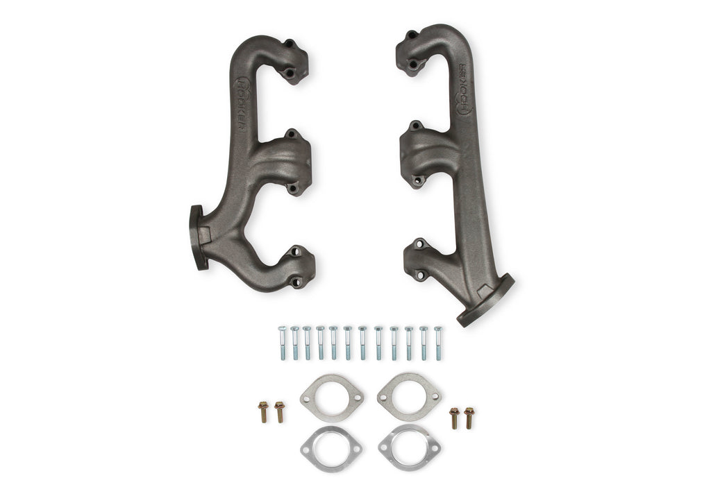 HOOKER 8525HKR - SBC Exhaust Manifold Set 2.5in Outlet Cast Iron image