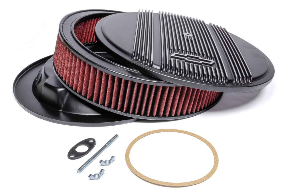 HOLLEY 120-172 - 14 x 3 Air Cleaner Finned Bowtie Black image