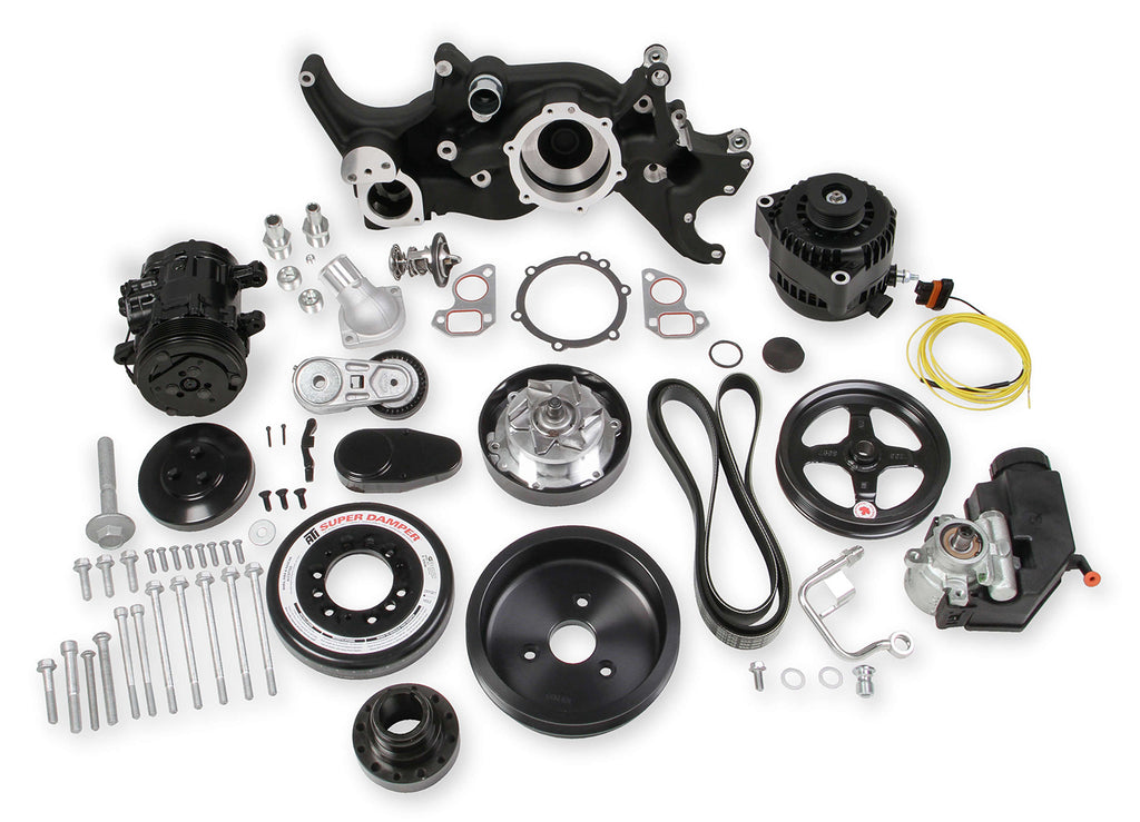 HOLLEY 20-180BK - GM LS Mid Mount Complete Accessory Kit - Black image