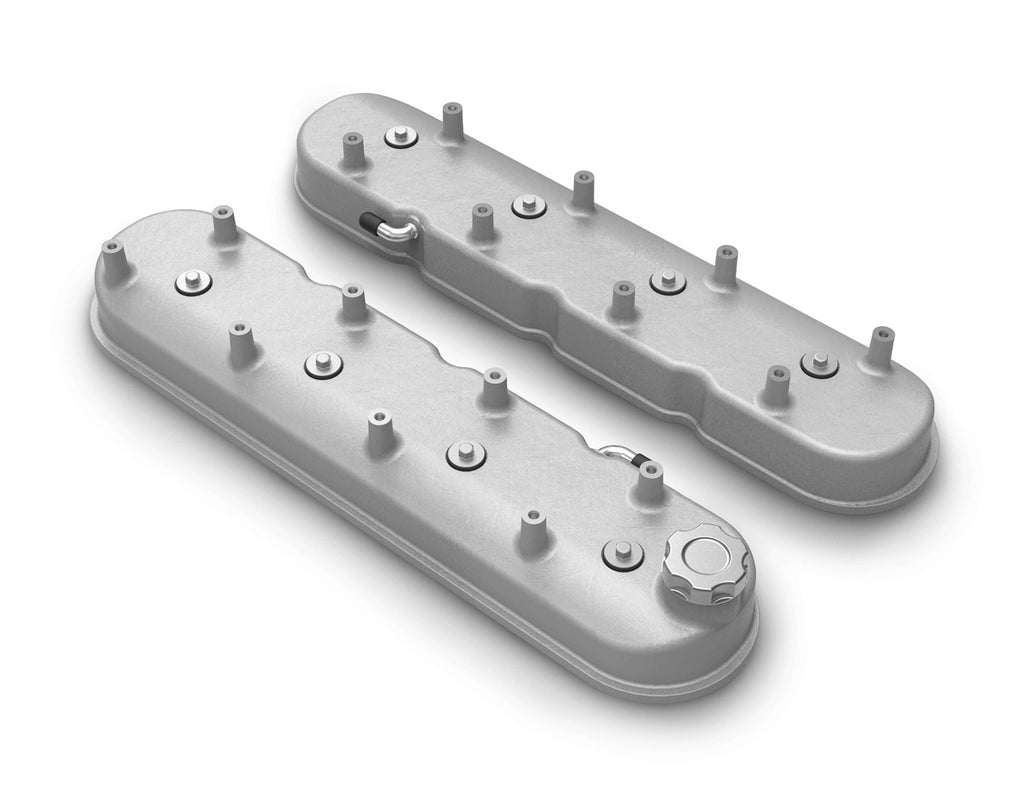 HOLLEY 241-110 - GM LS Tall Valve Cover Set - Natural Cast image