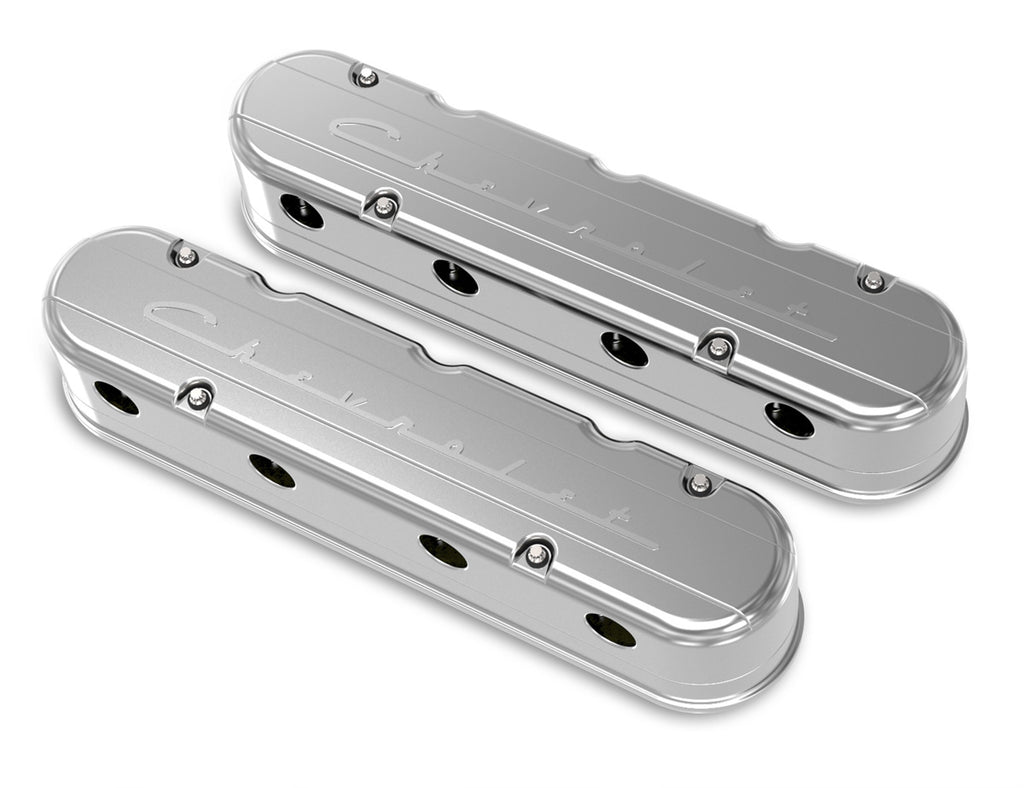 HOLLEY 241-176 - GM LS Valve Cover Set 2-Piece Design Polished image