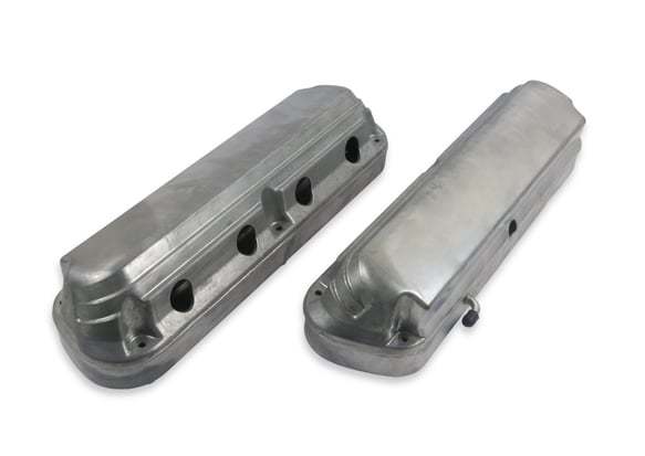 HOLLEY 241-185 - 2-Piece Alm Valve Cover Set GM LS Natural Finish image