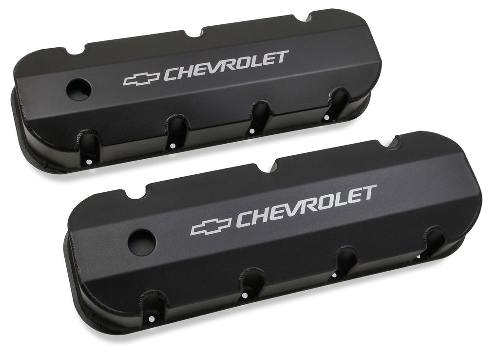 HOLLEY 241-281 - BBC Billet Rail Fab. Alm Valve Covers w/.125 Hole image