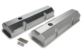 HOLLEY 241-287 - Billet Rail Fab. Alm Valve Covers  w/Oil Cap image