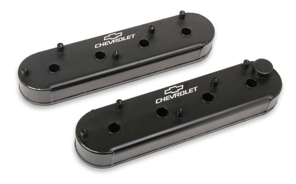HOLLEY 241-294 - LS Billet Rail Fab. Alm Valve Covers  w/Oil Cap image