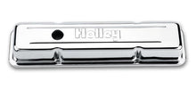 Load image into Gallery viewer, HOLLEY 241-80 - SBC Chrome Valve Covers w/Holley Logo - Short image