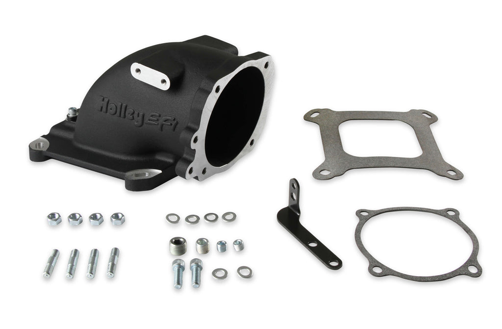 HOLLEY 300-240FBK - Intake Elbow 4150 Ford TB Flange - Black image