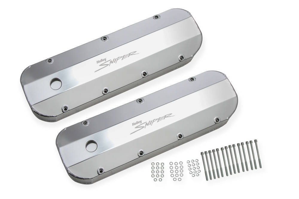 HOLLEY 890002 - Sniper Fabricated Valve Covers  BBC Tall image