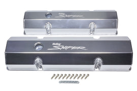 HOLLEY 890010 - Sniper Fabricated Valve Covers  SBC Tall image