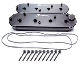 HOLLEY 890014B - Sniper Fabricated Valve Covers  SGM LS Tall image