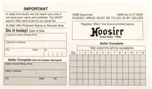 Load image into Gallery viewer, HOOSIER CIM200 - Hoosier Registration Card image