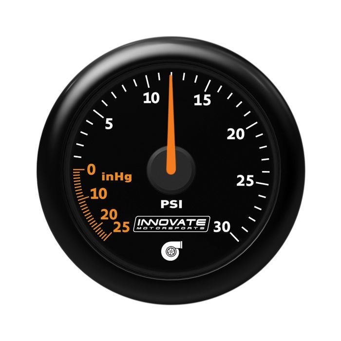 INNOVATE MOTORSPORTS 39080 - MTX 30psi Vacuum/Boost Gauge Kit W/Black Dial image