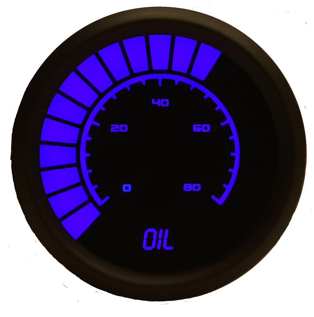 INTELLITRONIX B9114B - 2-1/16 Analog Bargraph Oil Press Gauge 0-80 PSI image