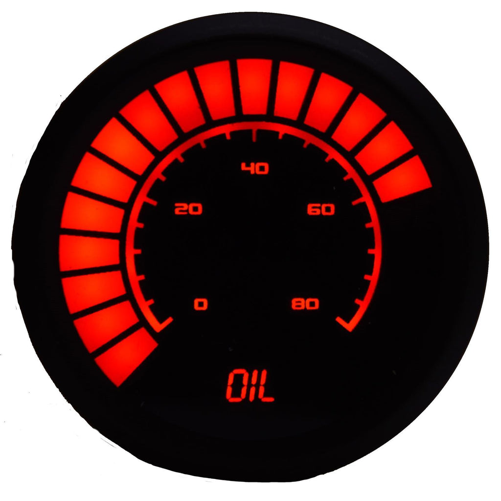 INTELLITRONIX B9114R - 2-1/16 Analog Bargraph Oil Press Gauge 0-80 PSI image