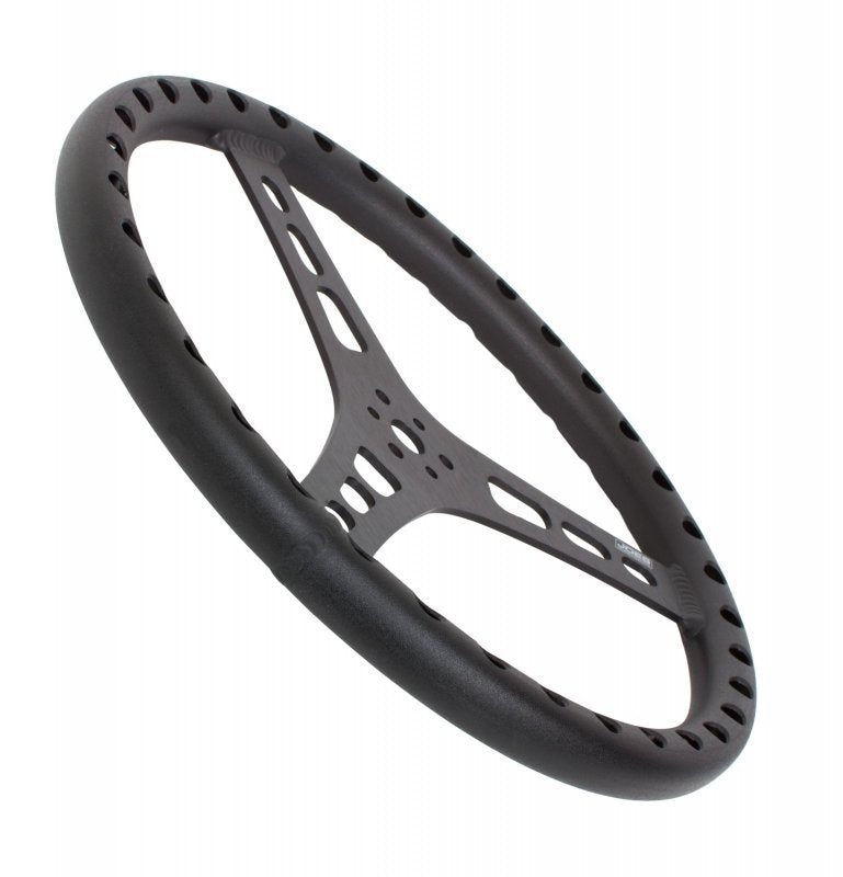 JOES RACING PRODUCTS 13533-B - 13in LW Flat Steering Wheel Black Aluminum image